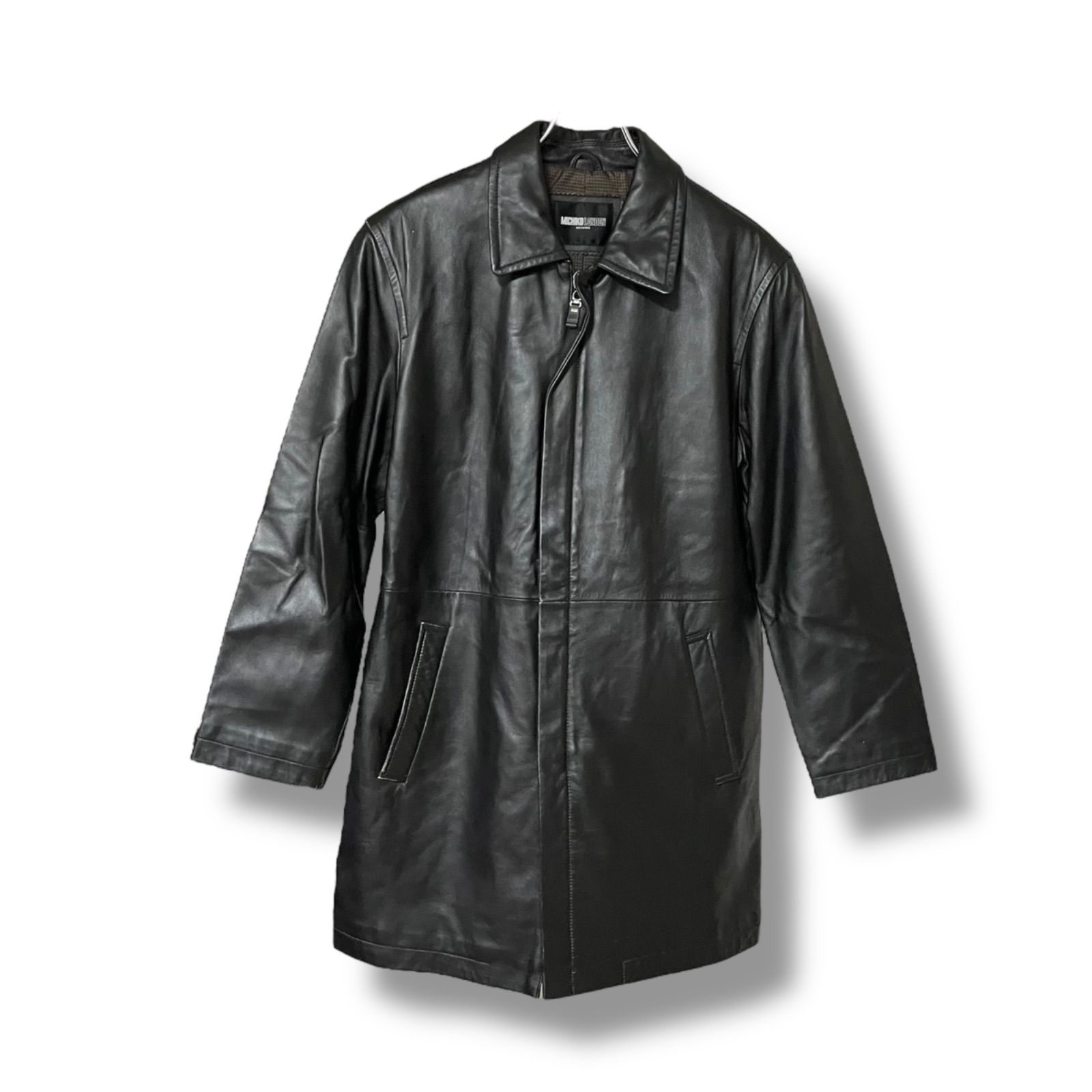 MICHIKO LONDON KOSHINO ミチコロンドンコシノ ブラック レザーコート