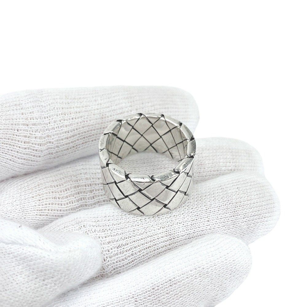 □美品□ ボッテガヴェネタ イントレチャート リング 指輪 シルバー SV