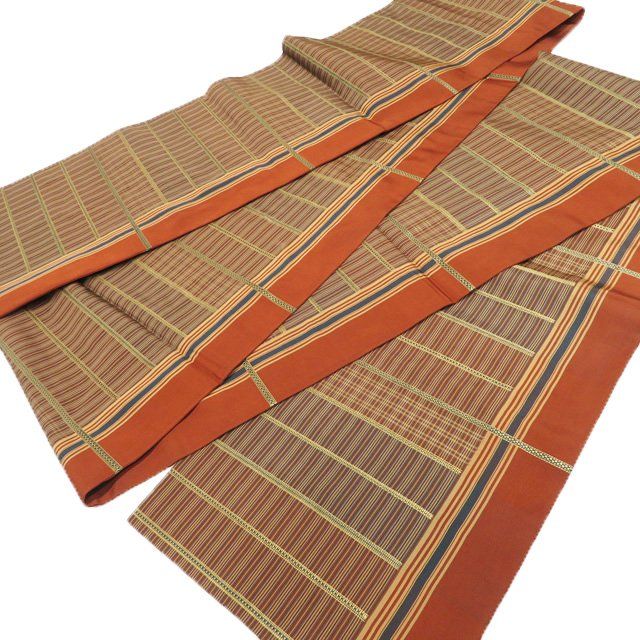 名物弥左衛門間道 赤錆色