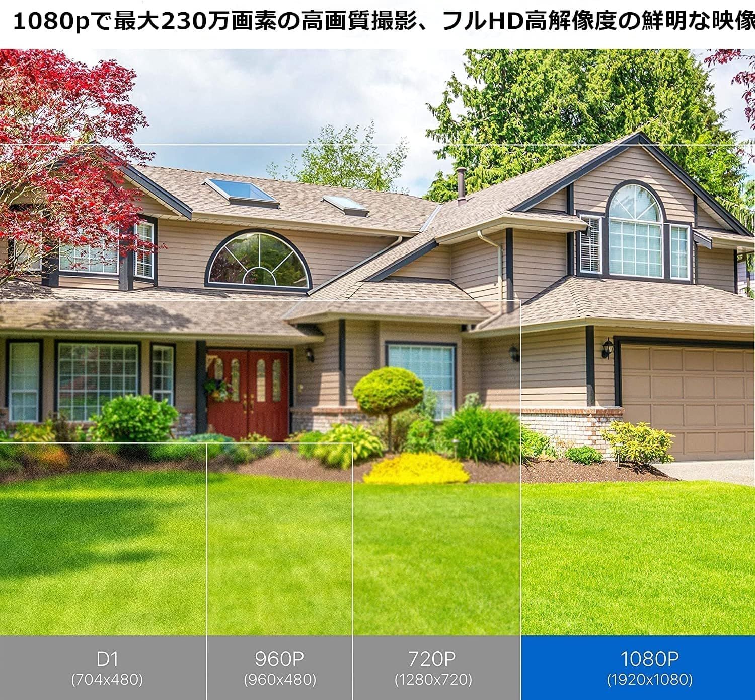 ZOSI 200万画素防犯カメラ監視カメラ2台セット