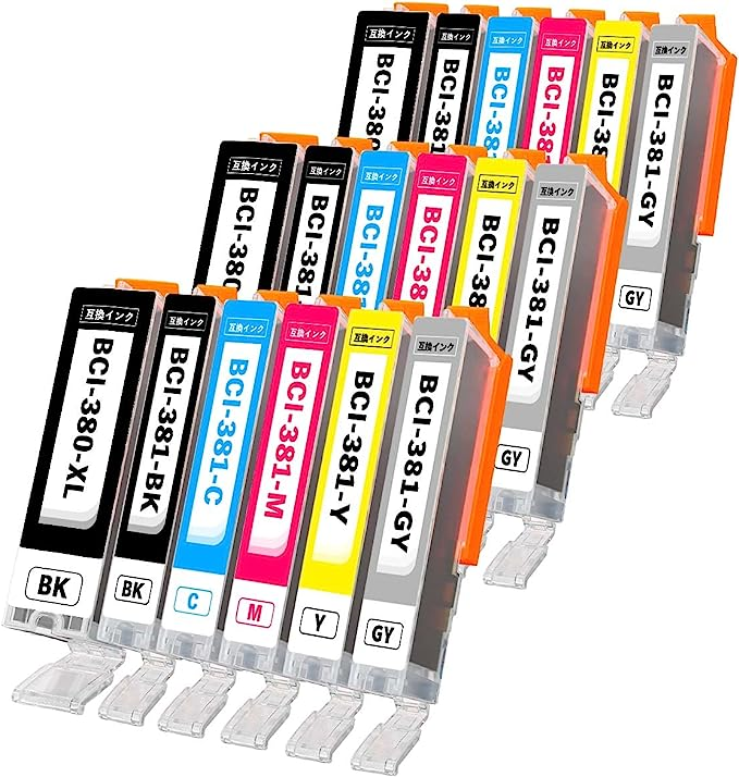 SALE/80%OFF】【SALE/80%OFF】キヤノン Canon用 BCI-381XL BCI-380XL インクカートリッジ 7本セット( 6色セット+黒1本) Canon 381 380 互換インク 対応機種 PCサプライ・消耗品 BCI-380XL (BK) BCI-381XL (BK C M Y GY) 6色セット 標準タイプの1.5倍 大容量インク キヤノン用 互換 インクカートリッジタイプ 最新型ICチップ対応 残量表示あり オンライン取扱説明ページ有 対応機種
