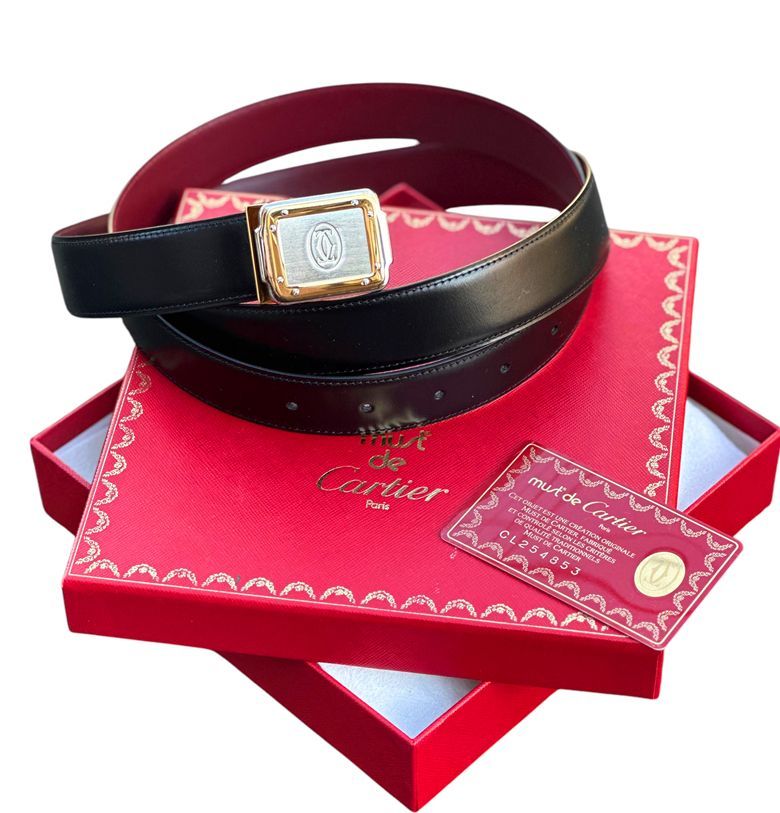 Cartier レザーベルト新品 サントスデュモンLM カルティエ サントス100