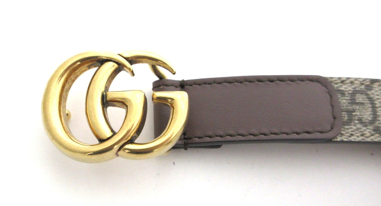 GUCCI|グッチ GGスプリーム ダブルG マーモントベルト 85|34 ブラウン|ゴールド ベルト