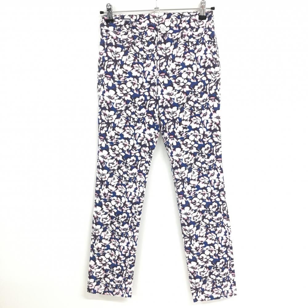 新品未使用　MASTER BUNNY EDITION フラワーパンツ サイズ0 超美品】マスターバニー パンツ ブルー×ネイビー 花柄 レディース 0(S