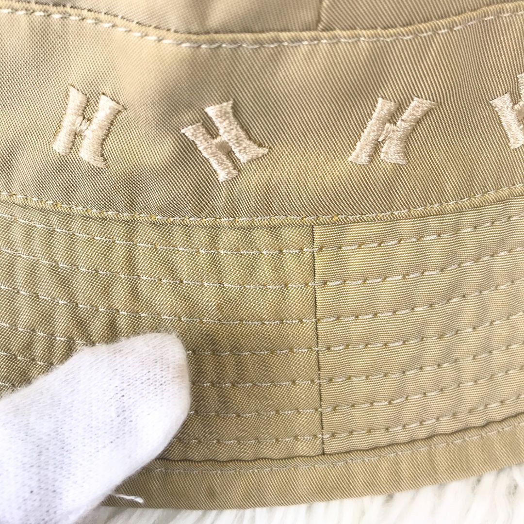 HERMES エルメス 帽子 バケットハット サイズ58 ベージュ Hロゴ