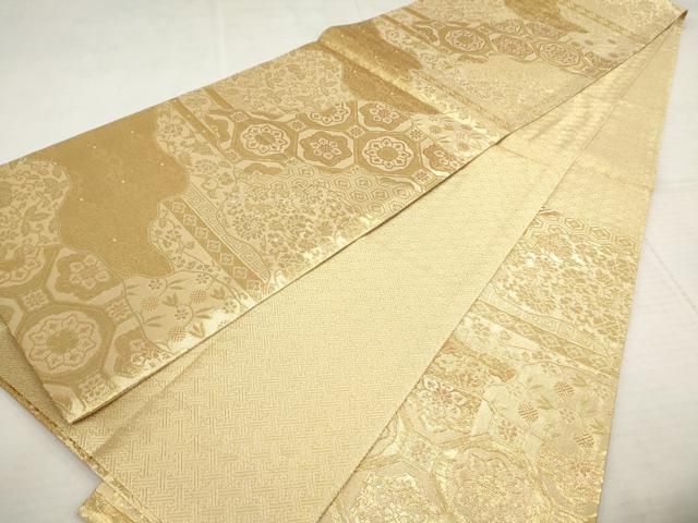 AAA　袋帯 美品 逸品 米澤 佐志め織物 幾何学 全通 正絹 【中古】 AAA様専用 袋帯 美品 逸品 米澤 佐志め織物 幾何学 全通 正絹