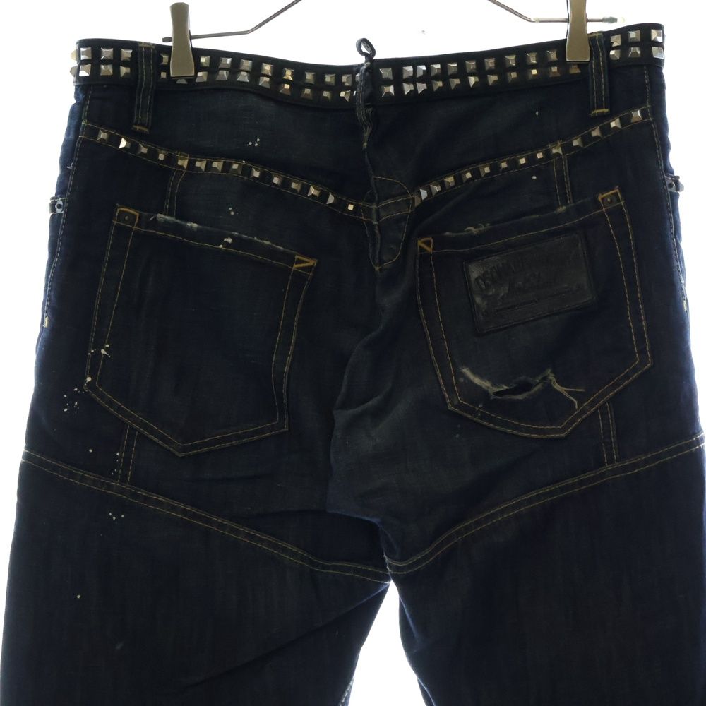 KMRii レザーパッチペイントダメージデニム 2(M) KMRII - KMRii レザーパッチペイントダメージデニム 2(M)の通販 by