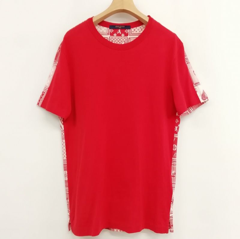LOUIS VUITTON / Tシャツ/L/コットン/RED/総柄/HFY01WFMB/18awPLAYING CARD モノグラムトランプ ルイヴィトン LOUIS VUITTON HFY01WFMB 18AW PLAYING CARD モノグラム