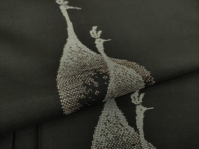 平和屋着物○本場大島紬 9マルキ 地空 冠鶴 正絹 逸品 DAAQ3343ps  