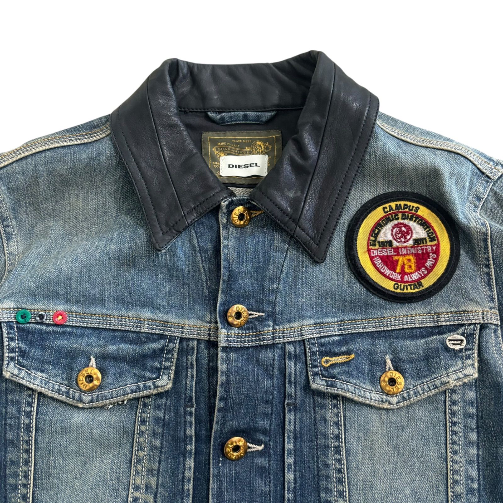 DIESEL ジャケット Z1349 DIESEL ディーゼル デニムジャケット Gジャン レザー襟