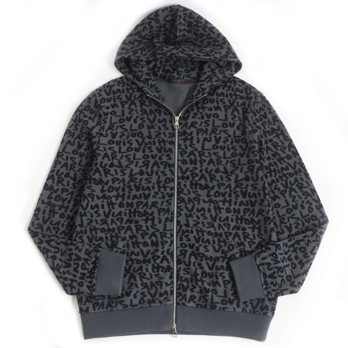 良品□LOUIS VUITTON/ルイヴィトン グラフィティ スティーブン・スプラウス ウール×カシミヤ ジップアップパーカー グレー L 伊製 希少！ 良品□LOUIS VUITTON/ルイヴィトン グラフィティ スティーブン