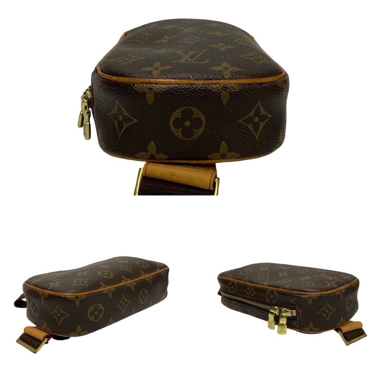 極 美品 希少品 LOUIS VUITTON ルイヴィトン ヴィンテージ ポシェットガンジュ モノグラム レザー ボディバッグ ブラウン 茶  33383 - メルカリ