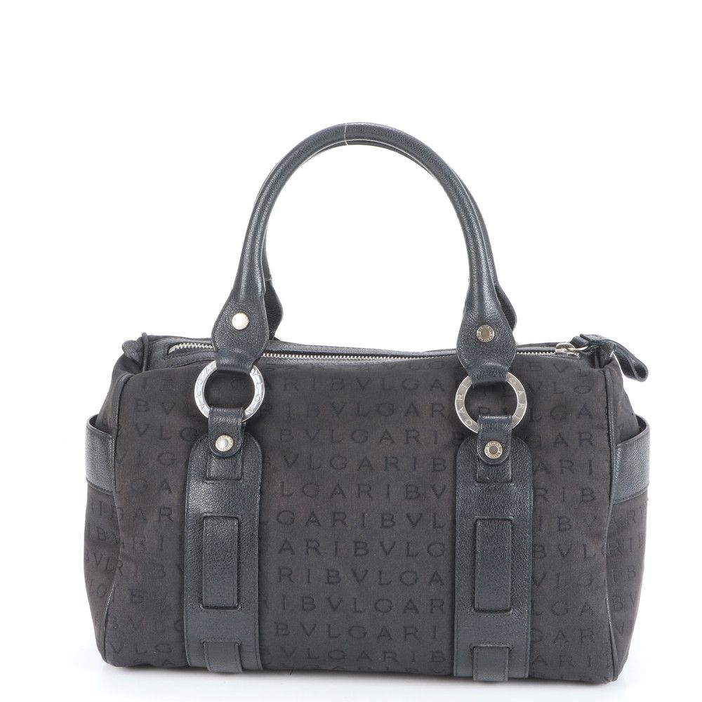 BVLGARI ロゴマニア トートバッグ ポーチ付 レザー キャンバス