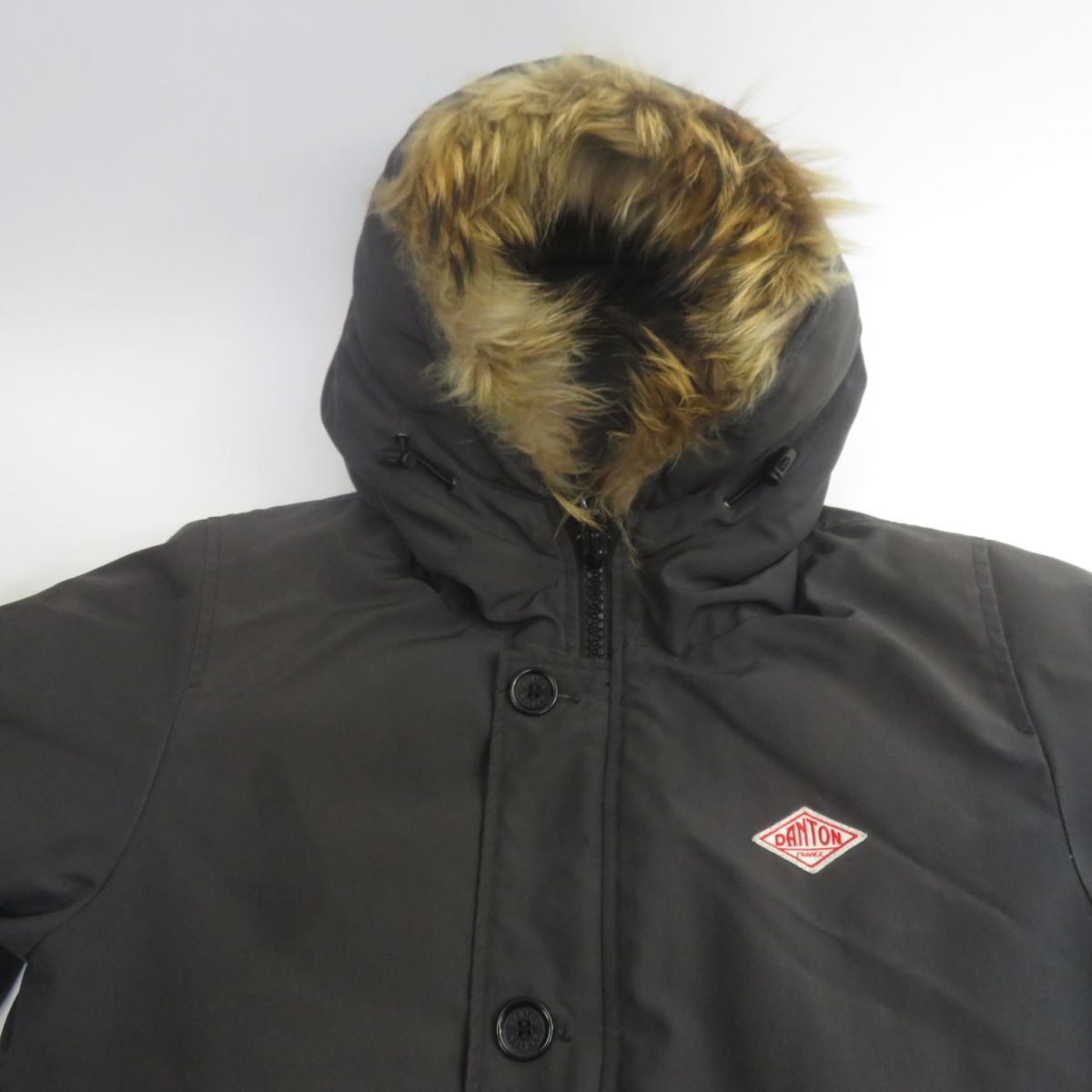 ダントンダウンジャケット 38 黒 ファー付き