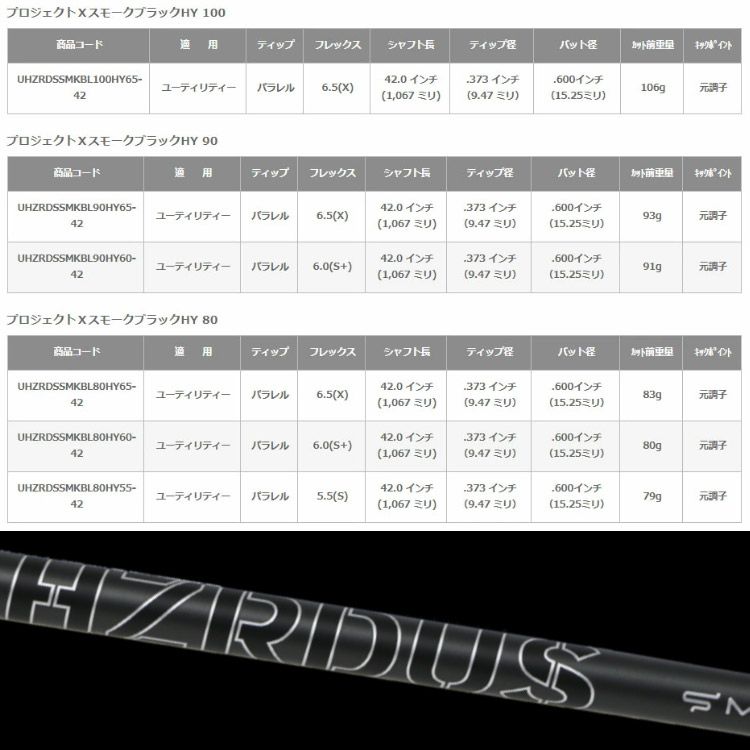 True Temper - ハザーダス　スモークブラック　80HY 6.5(X) タイトリスト スリーブ True Temper - ハザーダス スモークブラック 80HY 6.5(X