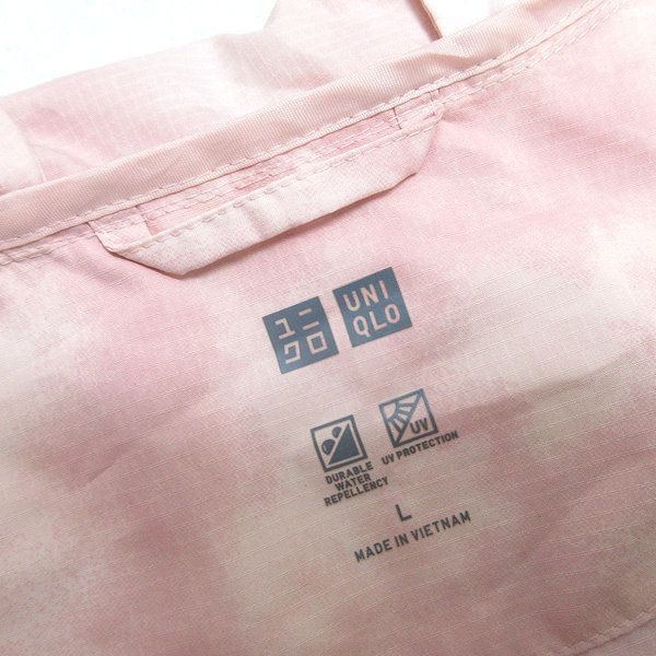 G■ユニクロ/UNIQLO ポケッタブルUVカットパーカ ガラ/211-437048【L】ピンク/LADIES/124【中古】■