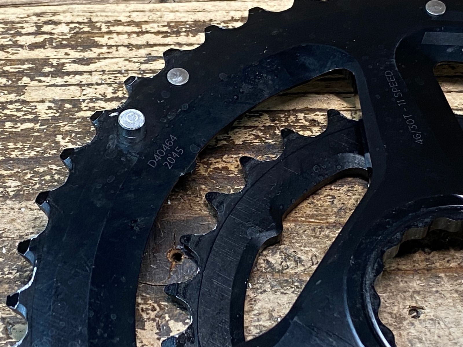 メンテ済 JI707 イーストン EASTON DIRECT MOUNT DOUBLE CHAINRING チェーンリング ダイレクトマウント 46|30T 11S