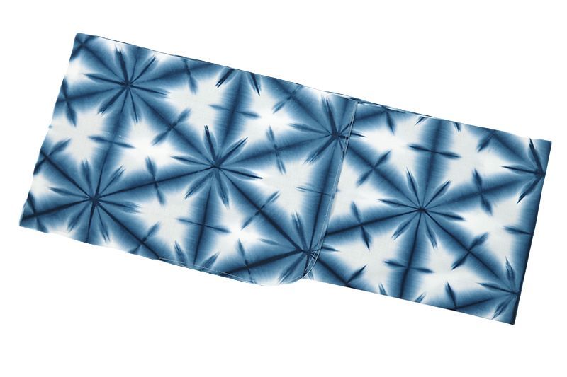 反物】女性 『板締め浴衣』ブルー地菊柄 浴衣 板締め絞り レトロ M