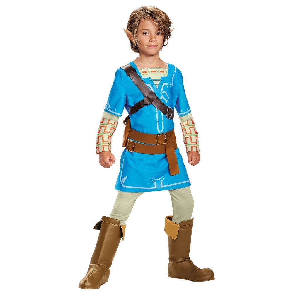 リンク　衣装、コスチューム M　子供男性用　ゼルダの伝説 ブレス オブ ザ ワイルド　LINK BREATH OF THE WILD DELUXE　コスプレ