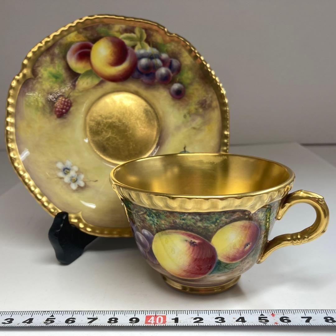 ロイヤルウースター ペインテッドフルーツ最上手ティーカップ-ソーサーA 1客