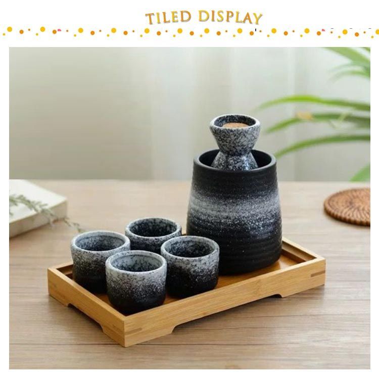 名工盃 竹泉 六兵衛 陶山 おちょこセット　時代箱　1023 六兵衛窯 ぐい呑み 松竹梅 桐箱入り 三点セット 清水焼 ハンドメイド