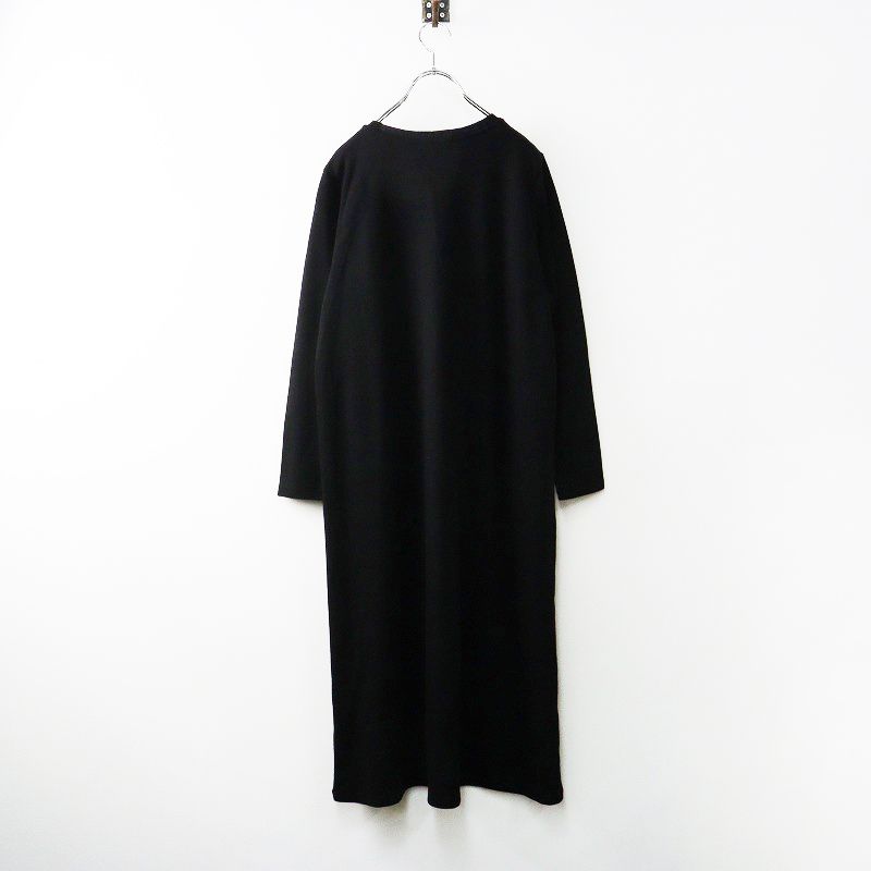 定価2.8万 2025 AW パドカレ pas de calais ウォームストレッチポンチワンピース 36 ブラック ドレス ロング