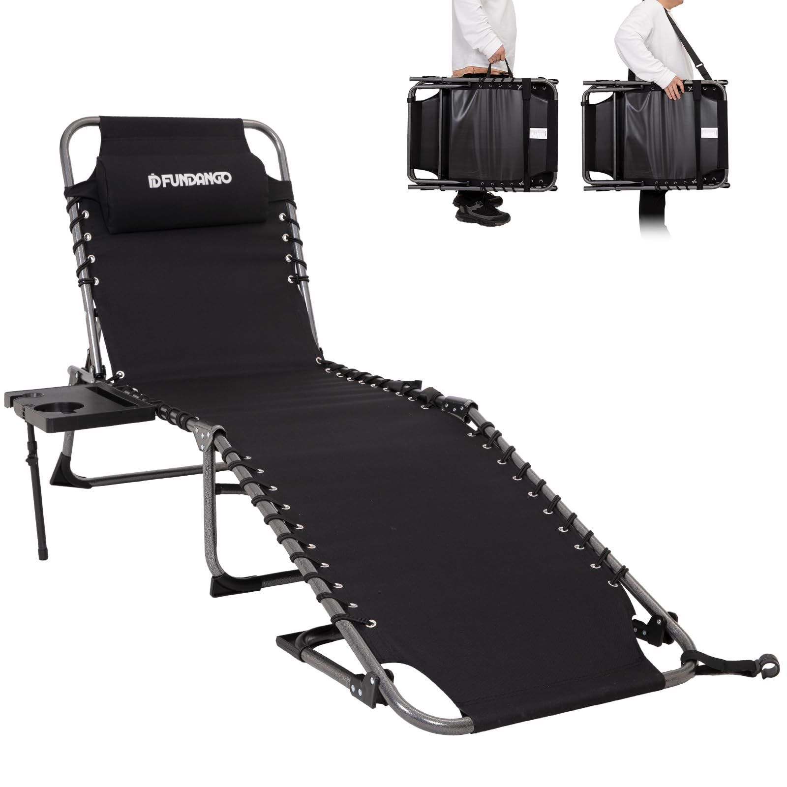 FUNDANGO キャンプ コット 軽量 アウトドアベッド 折りたたみ コンパクト200x69cm ロング ロー 航空アルミ 耐荷重120kg 簡易ベッド ハイキング 野外 収納袋付き グレー