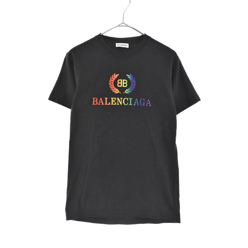 ●送料込●BALENCIAGA●フロントロゴTシャツ BALENCIAGA (バレンシアガ) 19SS フロントロゴプリント 半袖T