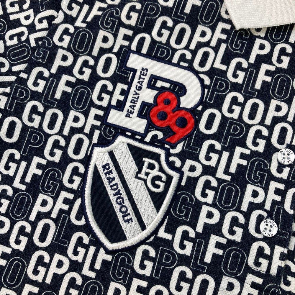サイズ：2 PEARLY GATES パーリーゲイツ 半袖ポロシャツ ロゴ総柄