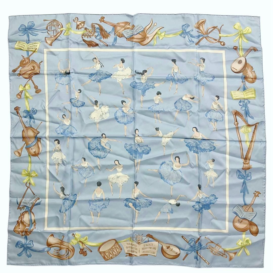 エルメス カレ90 LA DANCE ラ ダンス ブルー