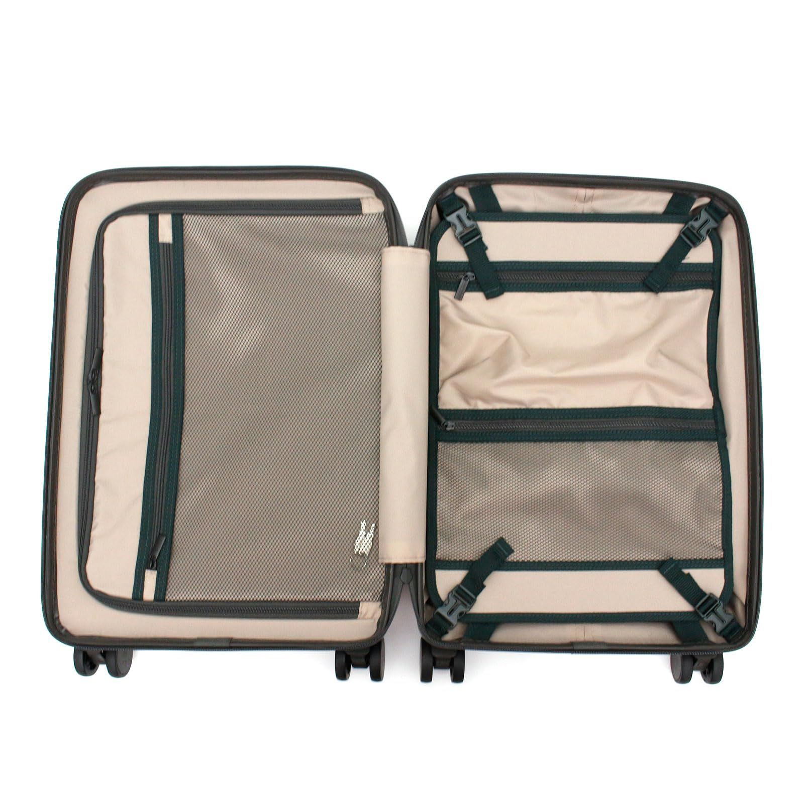 【新着商品】ジッパー ハピタス スーツケース カギ、ダイヤルが両方使えるのはシフレだけ！ ストッパーキャスター オシャレなのに便利機能満載  フロントオープン HPL2281 [シフレ] 3.8kg ミッドナイトグリーン