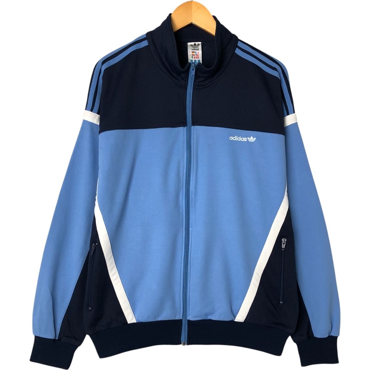 古着 80年代 アディダス adidas ジャージパーカー トラックジャケット メンズXXL相当 ヴィンテージ|evb029171