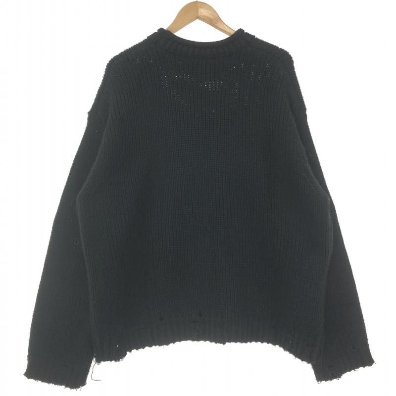 【中古】OY HEART STICH DESTOYED KNIT ニット ブラック オーワイ[10]