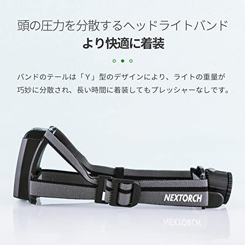 NEXTORCH Led ヘッドライト 600ルーメン IPX4防水 単三電池 スライド