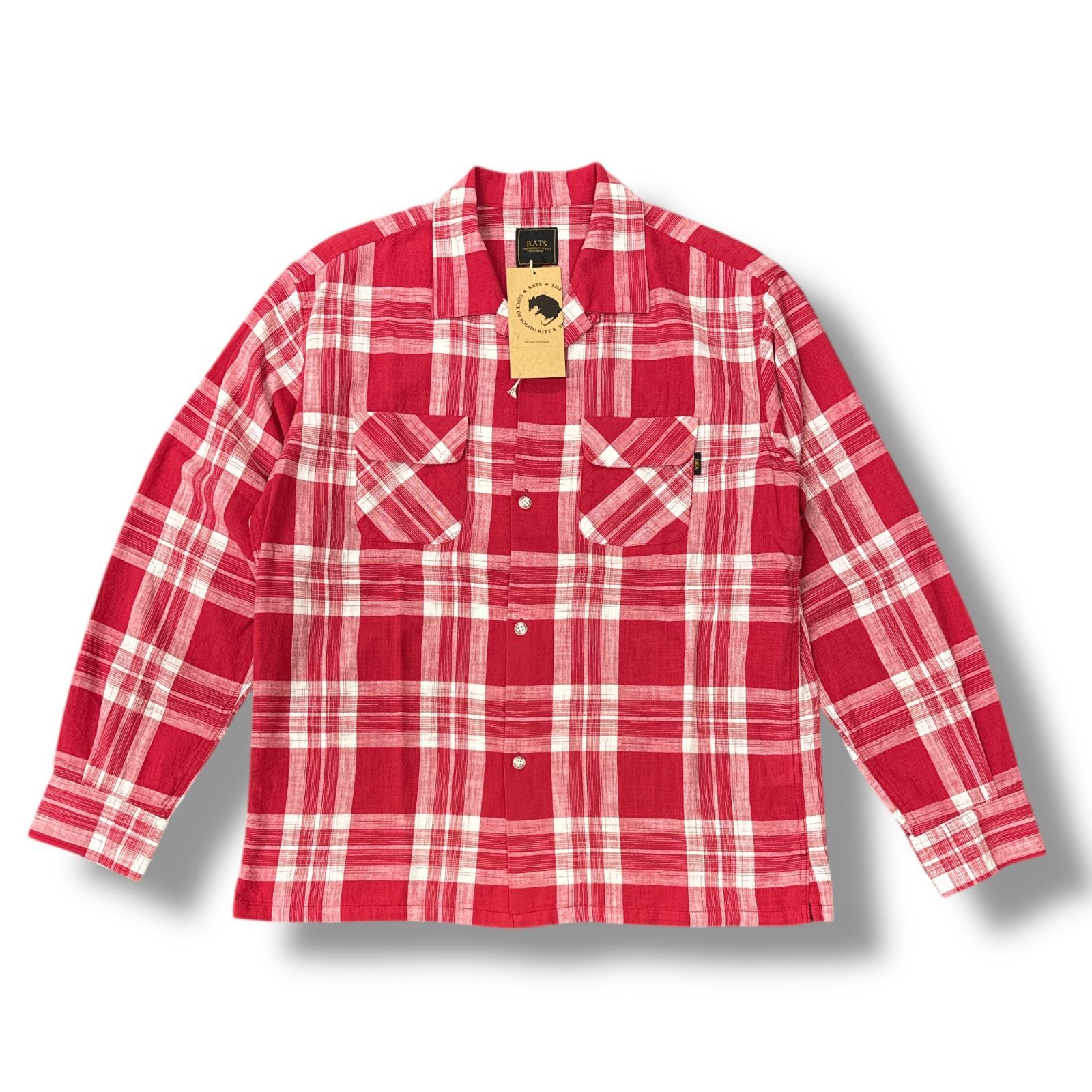 参考上代27280円 未使用品 RATS COTTON CHECK SHIRT コットンチェック 