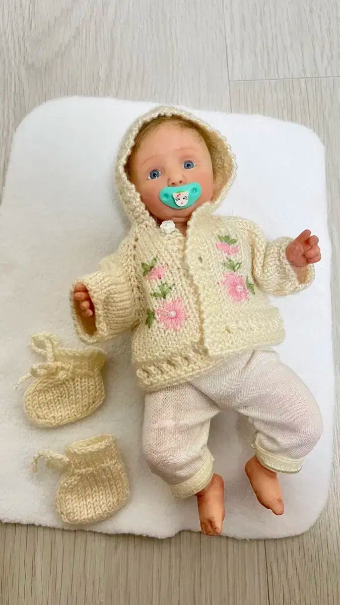 ヘアゴム ベビーヘアクリップ あみぐるみうさぎ1〜2 どうぶつ編み