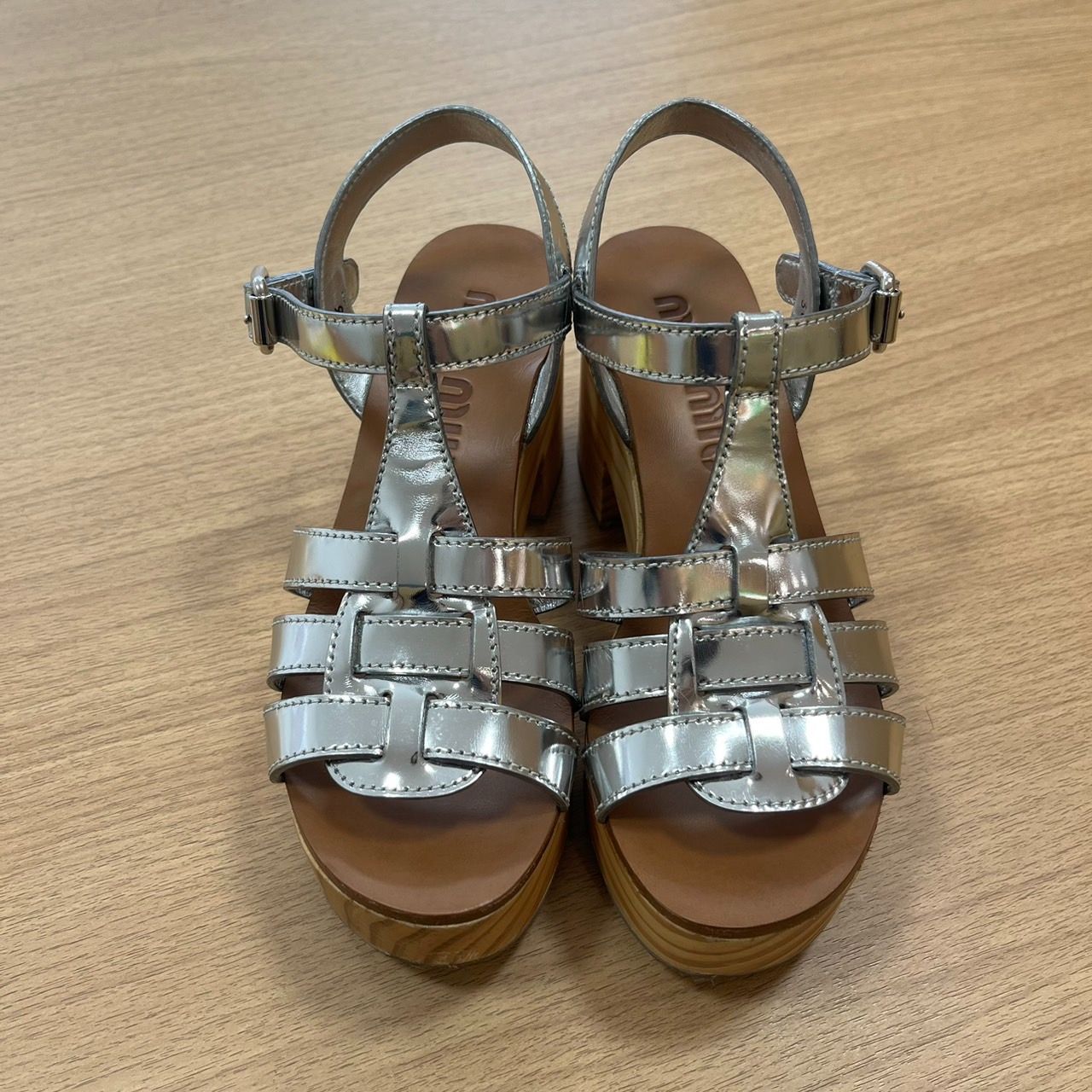 ミュウミュウ　ウェッジサンダル ミュウミュウ ウェッジサンダル 36 厚底 Miu Miu ミュウミュウ