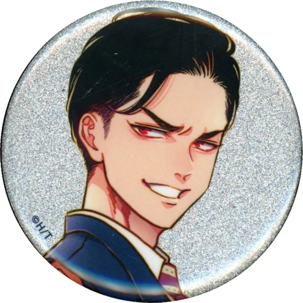 ハッピークソライフ 缶バッジ 葛谷善行 中古】バッジ・ビンズ 葛谷善行(グレー) 「ハッピークソライフ