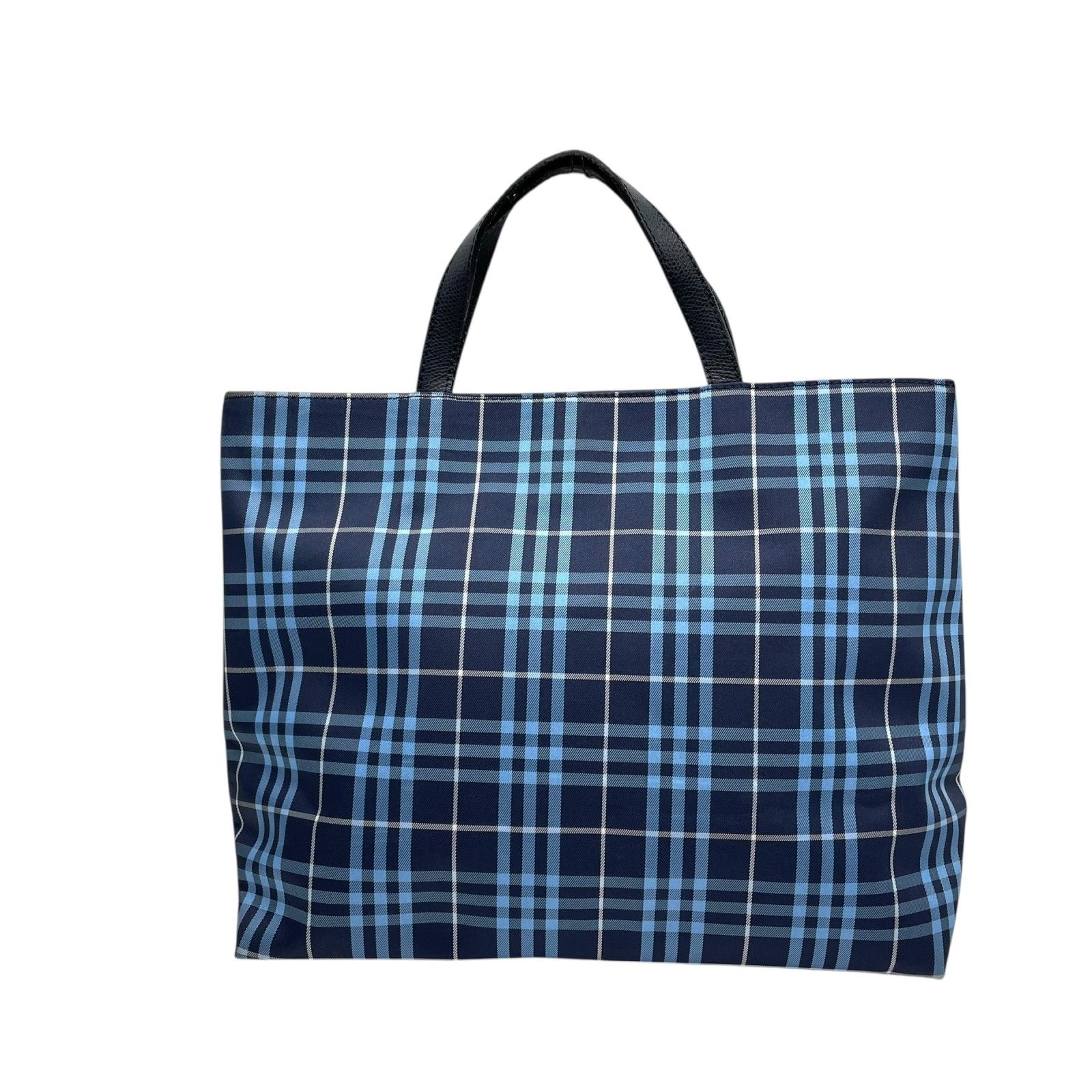 美品 BURBERRY バーバリー ノバチェック トートバッグ 青 ブルー