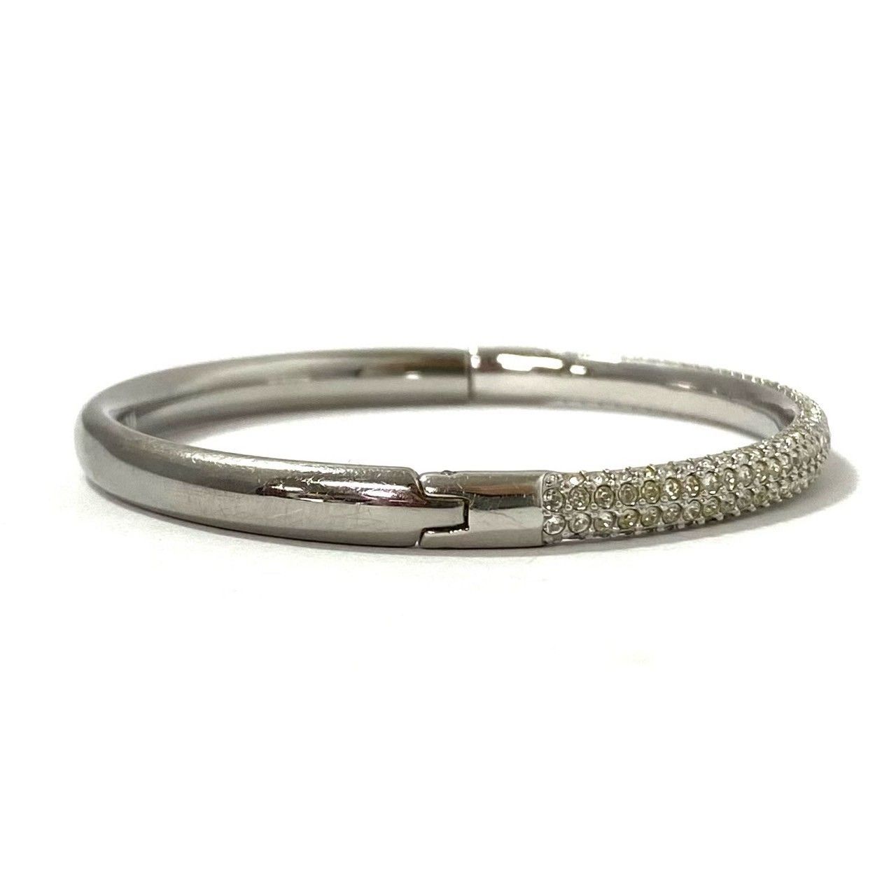 MU【SWAROVSKI】バングル サイズ M ラインストーン シルバー