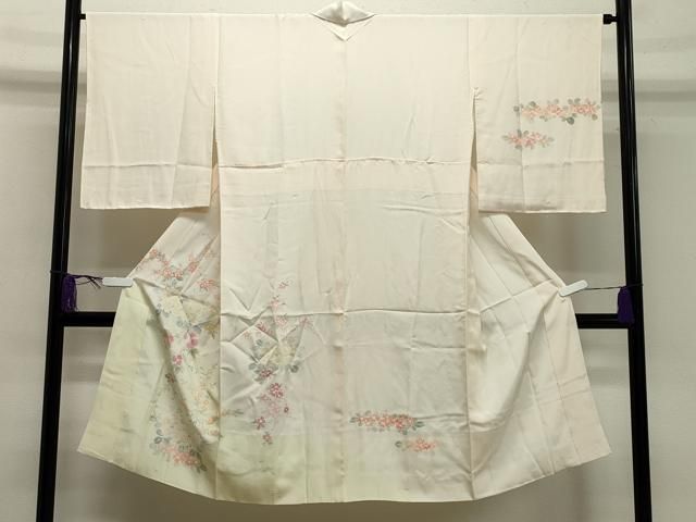 平和屋着物●長襦袢 袷 手描き 花唐草文 暈し染め 正絹 ♥ CAAX5818gh