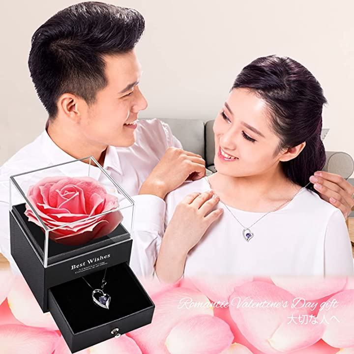 Laluna ソープフラワー プレゼント 造花 バラ 一輪の花 創作ジュエリー