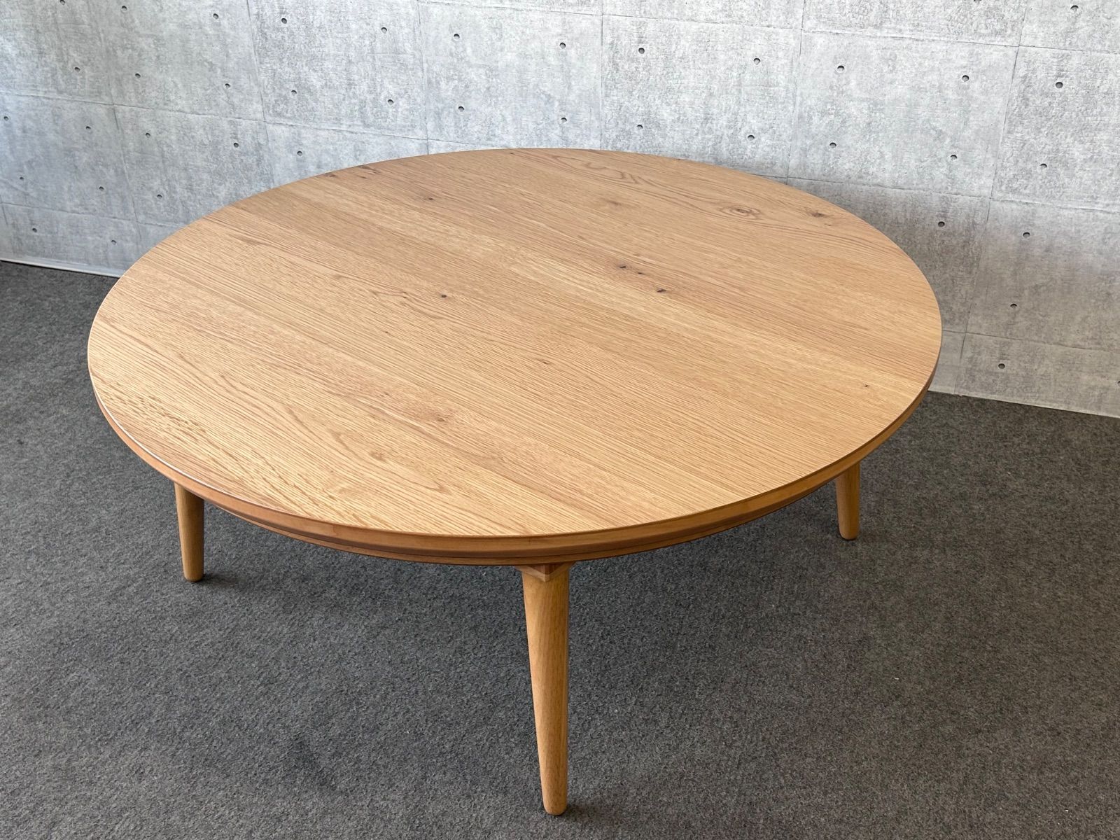 100cm丸型 コタツ ヒーター無し オーク突き板