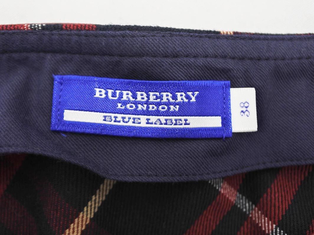 美品BURBERRY LONDON BLUE LABEL チェックスカート 38 BURBERRY LONDON BLUE LABEL バーバリー ロンドン ブルー