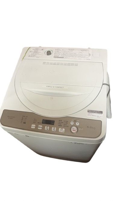 ☆大阪配送無料☆【SHARP】 洗濯機5.5kg ES-GE5DJ-W 2020年製 【公式通販】