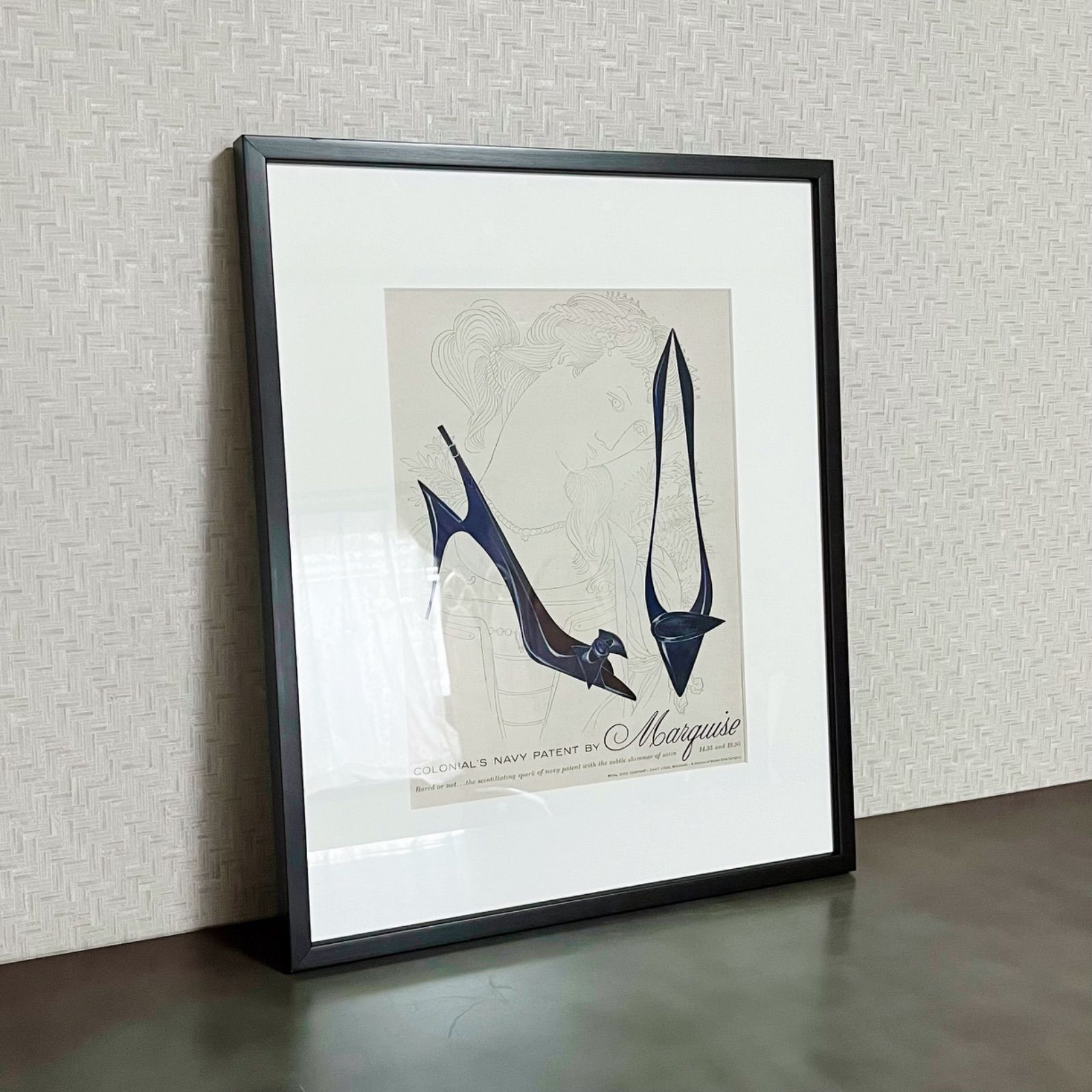 1958 広告＞ Marquise マルキーゼ パンプス 青 ポスター ヴィンテージ