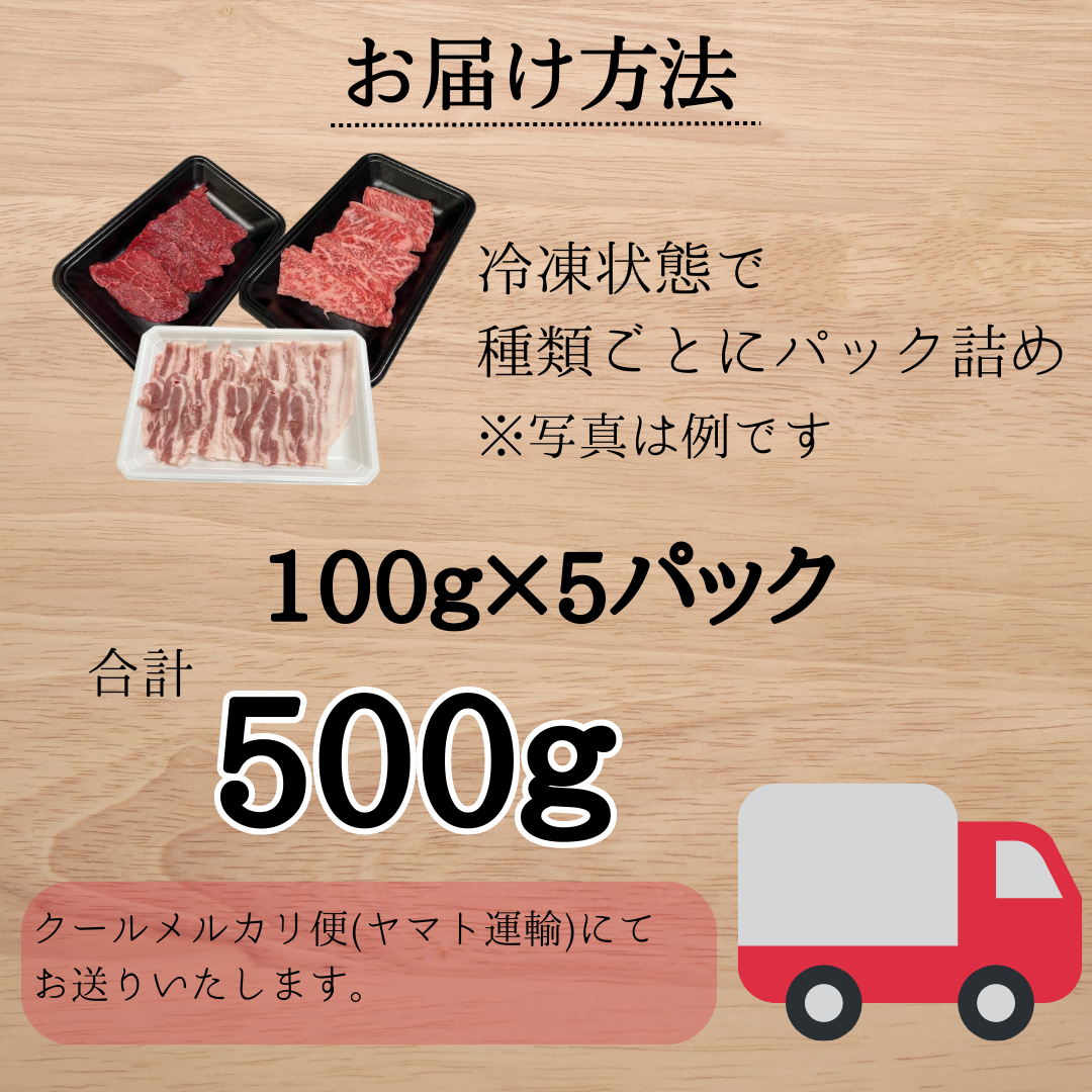 スタンダード焼肉セット500ｇ★3～4人分★国産黒毛和牛A5★国産豚★焼肉★BBQ