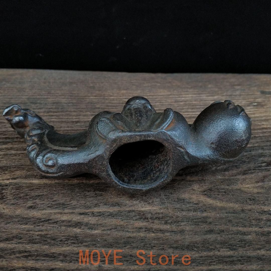 鉄器 竜頭 寿星 筆立て 書道具 文房具 工芸品 美術品 置物 【公式通販】