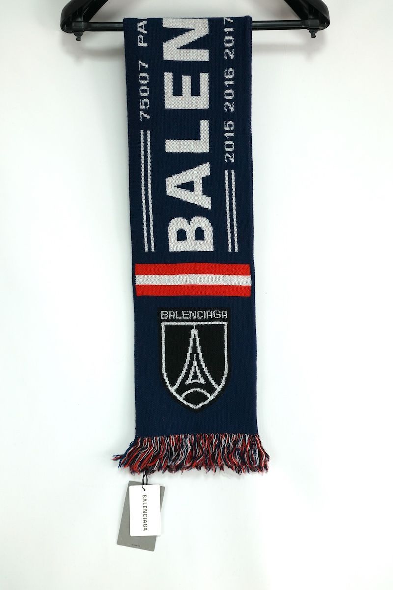 新品未使用　Balenciaga ✖️アディダス ロゴ サッカーマフラー 黒 24-4191-07.jpg