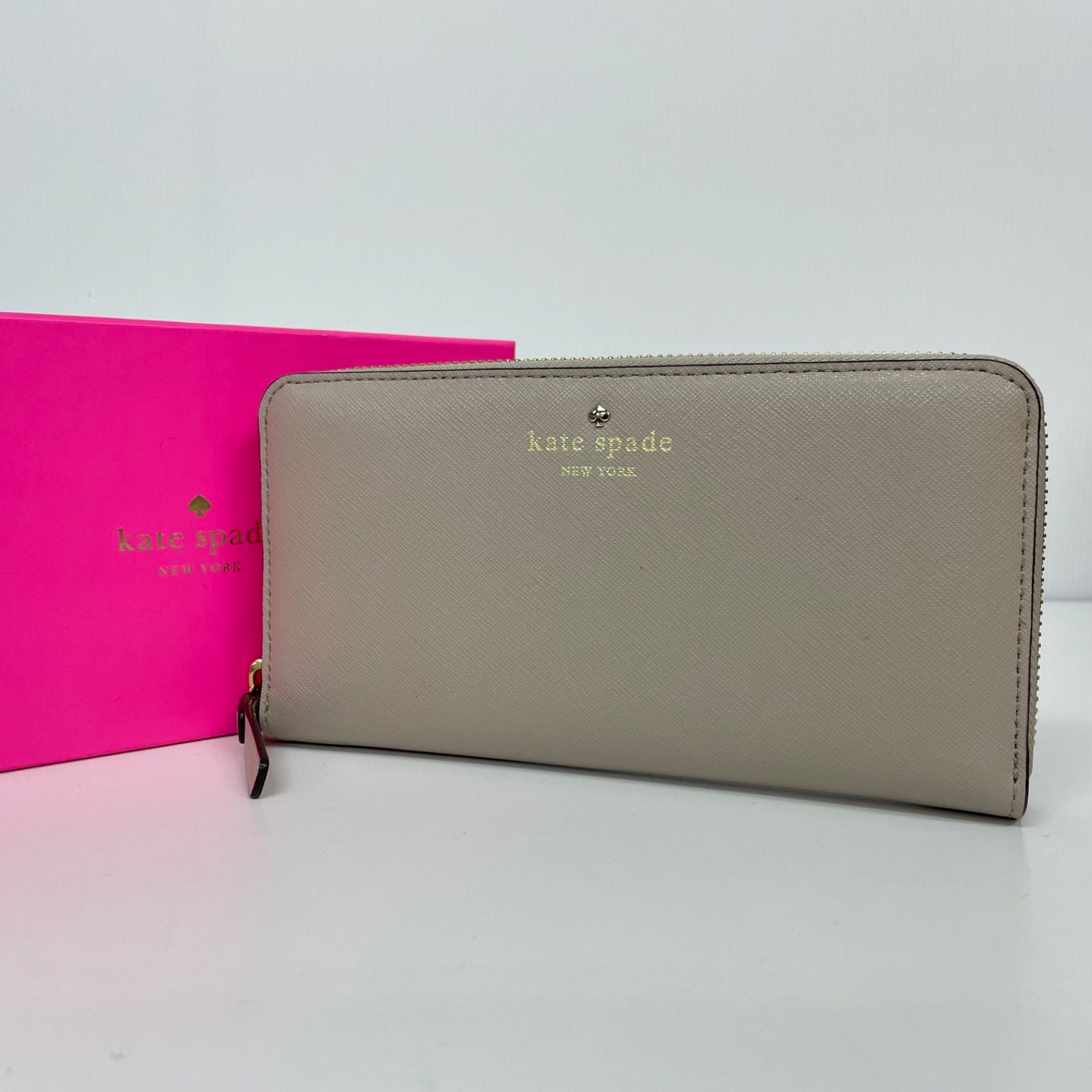 美品 kate spade ケイトスペード レザー ロングウォレット サイフ ...